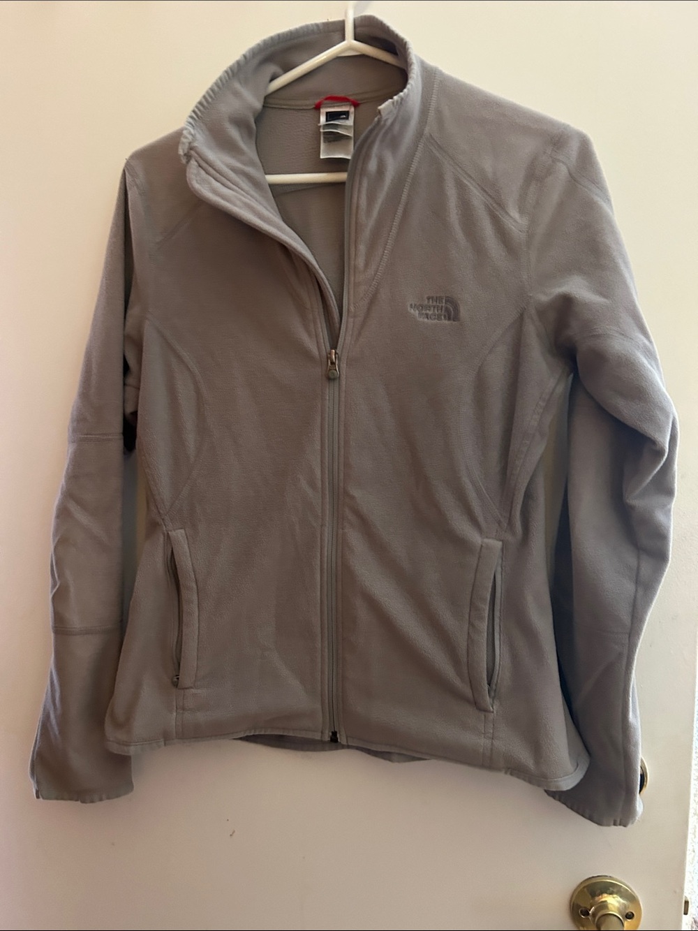 The North Face Women's Light Gray Full-Zip Fleece Jacket